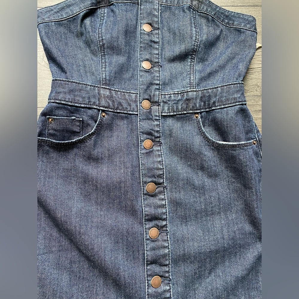 Universal Thread Button Front Denim Dress Dark Wash Size 2 NWT - Picture 7 of 10